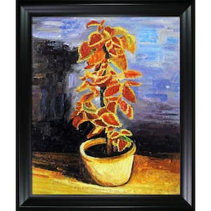 Coleus Plant in a Flowerpot by Vincent Van Gogh Black Matte Framed Abstract Oil Painting Art Print 25 in. x 29 in.