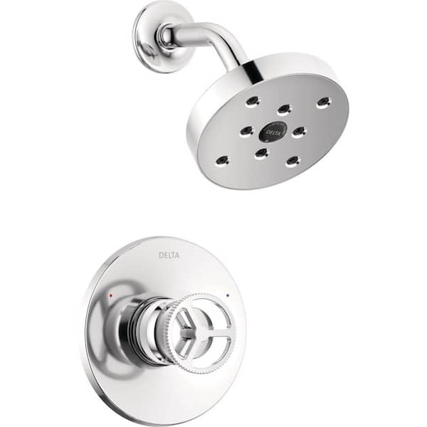 Delta Trinsic Wheel 1-Handle Wall Mount Shower Faucet Trim Kit in Chrome (Valve Not Included)