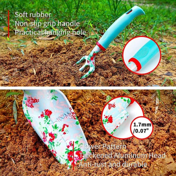 11-Piece Heavy-Duty Garden Kit Including Hand Shovel Rake Weeder