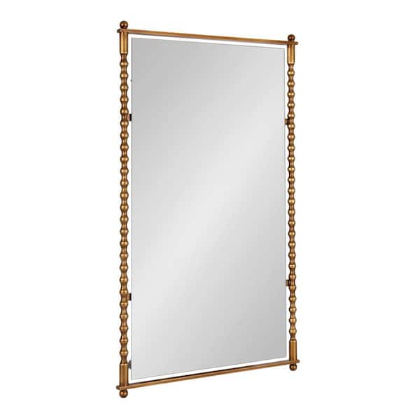 Prisha Gold 24 in. W x 42 in. H Rectangle Metal Wall Mirror