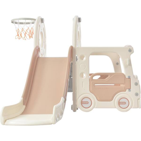 Pink Freestanding Playset with Bus Structure and Slide LMM0089H - The ...