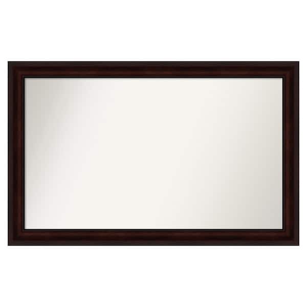 Amanti Art Coffee Bean Brown 49.25 in. x 31.25 in. Custom Non-Beveled Satin Recyled Polystyrene Framed Vanity Wall Mirror