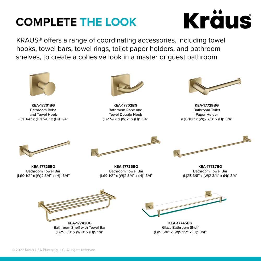 Ventus Brushed Gold Modern Wall Mounted Towel Hook