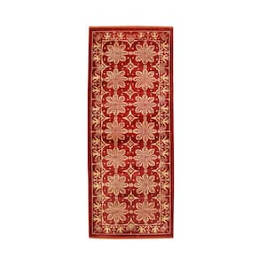 Red Handmade Afghan Wool Transitional Turkish Knot Rug, 9'2 x 11'11