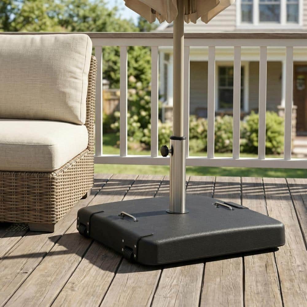 Malden 22.05 in. Square Black Concrete Outdoor Umbrella Base with Wheels, Handles price history on PriceWatchPro