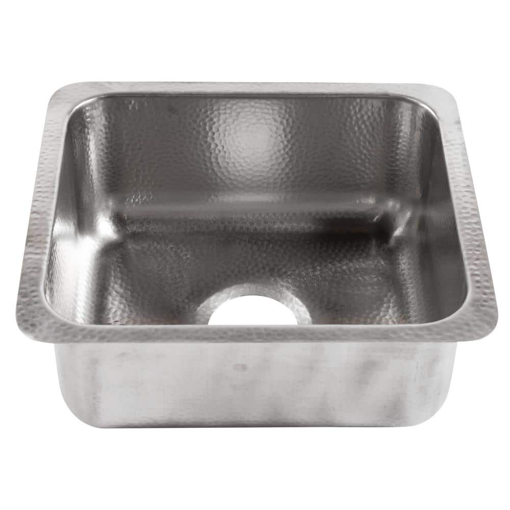 Hand-Hammered Brushed Stainless Steel 17" Single Bowl Drop-In Sink