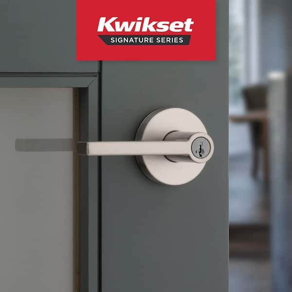 Kwikset Halifax Satin Nickel Keyed Entry Round Door Handle
