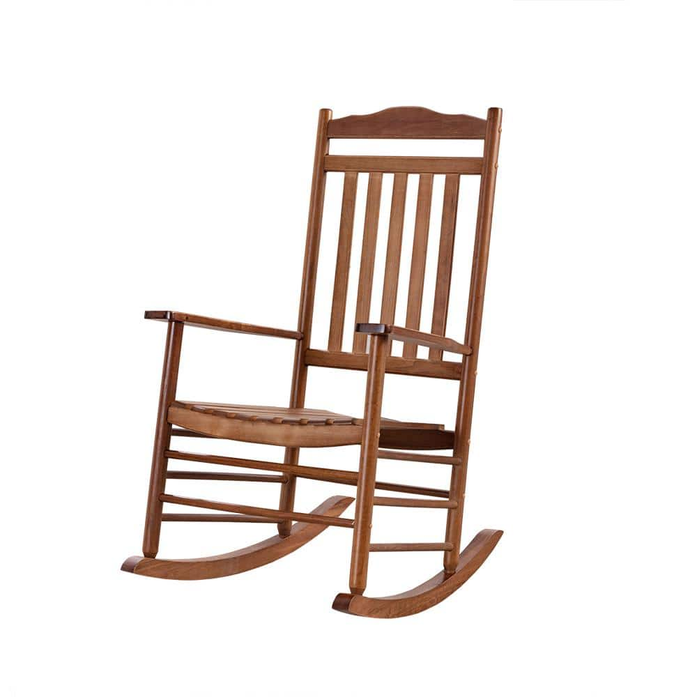 brown wooden porch rocker