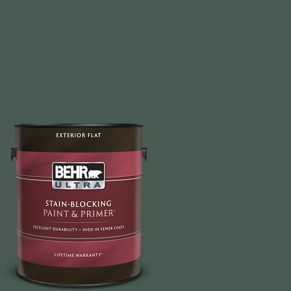 BEHR ULTRA 1 gal. #S420-7 Secluded Woods Flat Exterior Paint & Primer