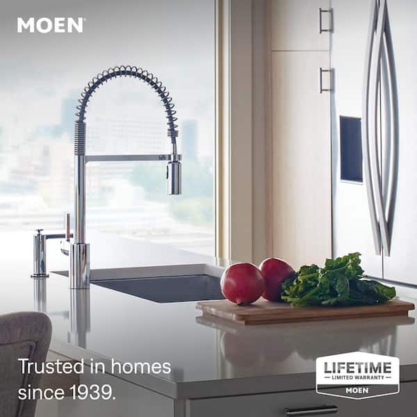 Align Single-Handle Pre-Rinse Spring Pull-Down Sprayer Kitchen Faucet with Power Boost in Chrome
