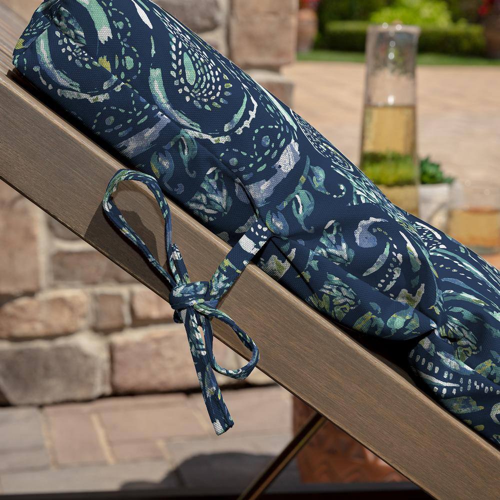 Sapphire Blue Ridge Paisley Outdoor Chaise Lounge Cushion