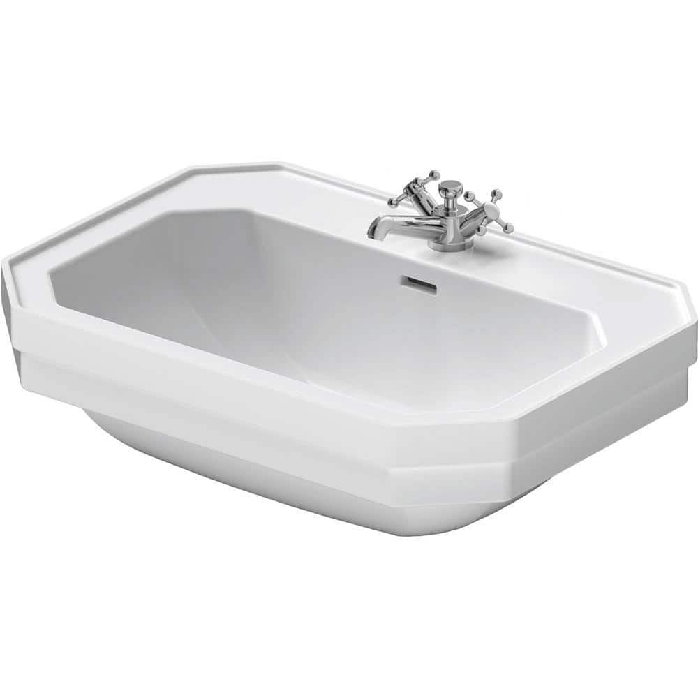 Duravit 1930 Series 9.625 in. Bathroom Sink in White Ceramic 0438700030 ...