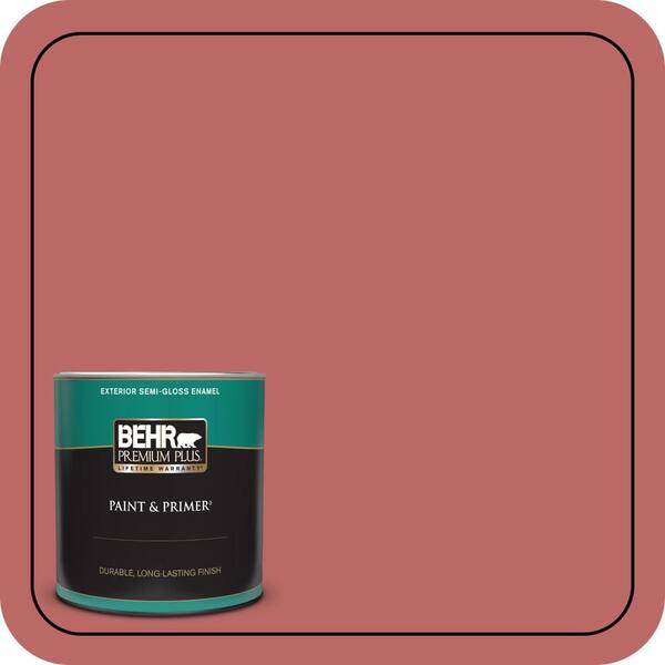 BEHR PREMIUM PLUS 1 qt. #MQ1-11 Drama Queen Semi-Gloss Enamel Exterior Paint & Primer