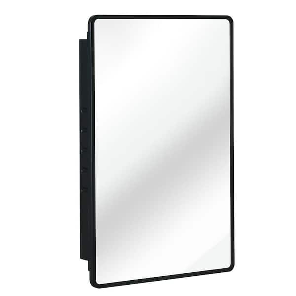 Unbranded TA Series 24 in. W x 36 in. H Rectangular Aluminum Medicine Cabinet with Mirror