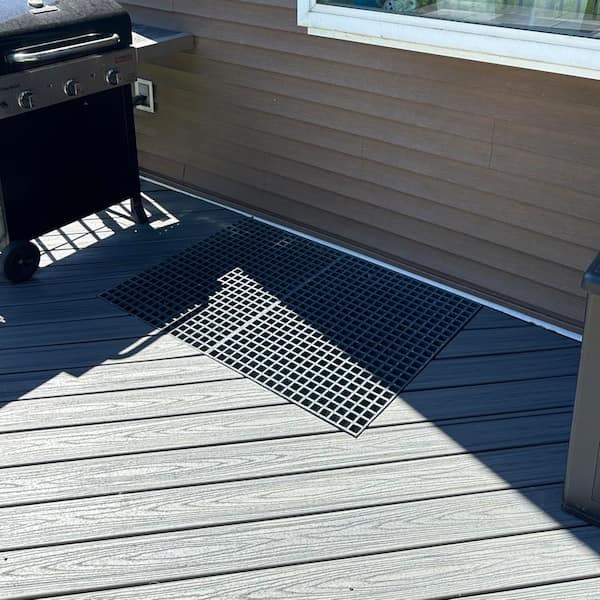 36 in.x25.75 in.x1.25 in. Square Gray Slip-Resistant Fiberglass Grid Panel Industrial Floor Paver 1-Piece / 6.44 sq. ft.