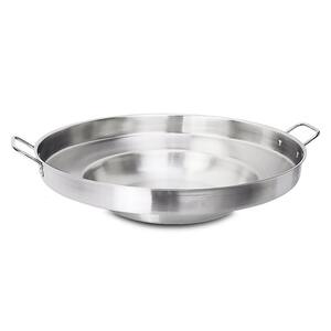 23 in. Round Stainless Steel Comal Wok Griddle Multi Cooker Concave Fry pan