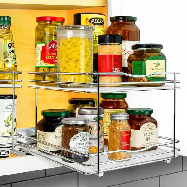 Real Home Expandable Cabinet Organizer Rack Chrome