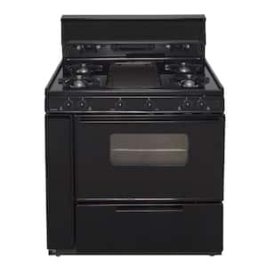 36 in. 3.91 cu. ft. Battery Spark Ignition Gas Range in Black