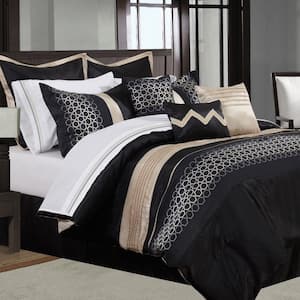 Safdie & Co. Black Graphic Queen Polyester Comforter Only