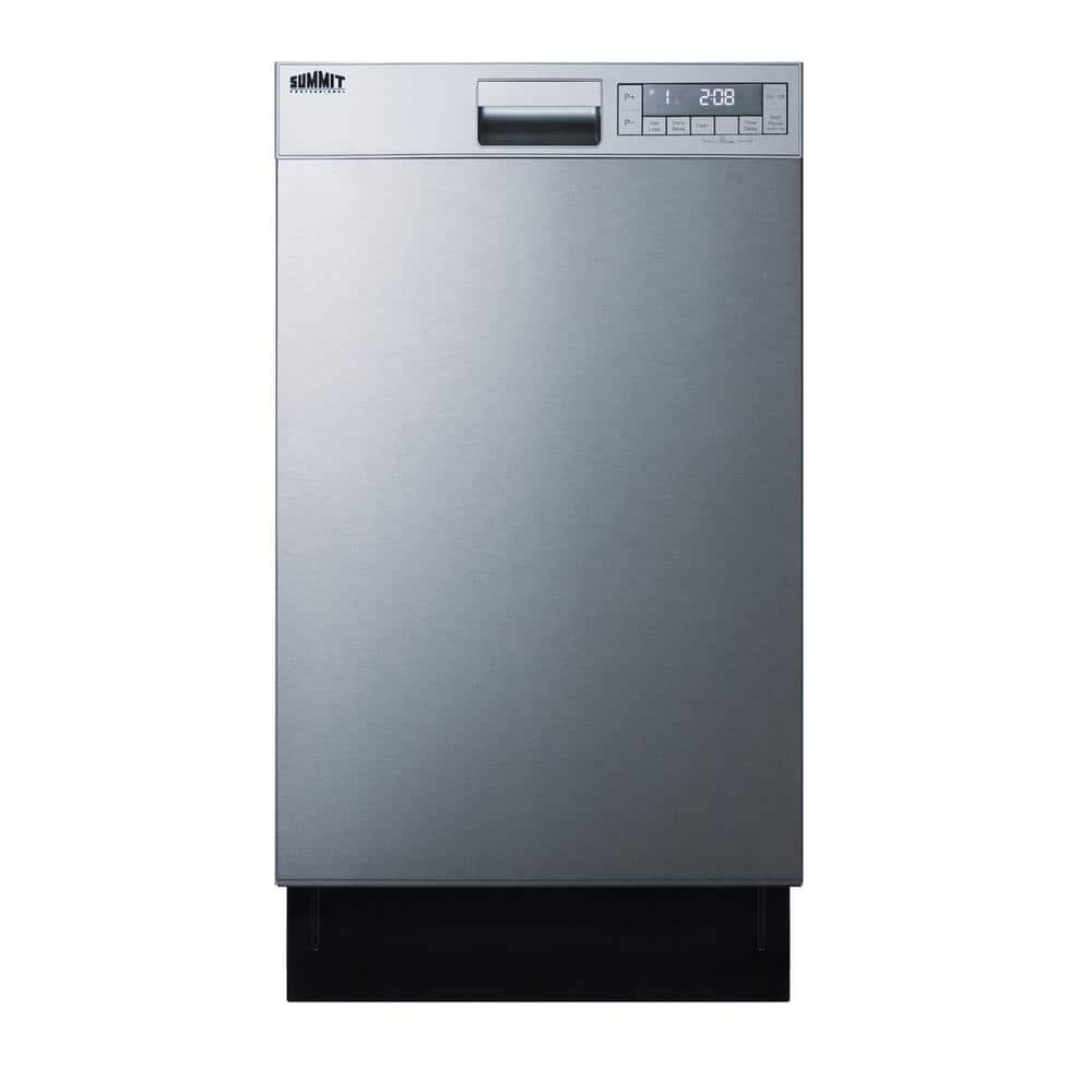 Summit Appliance 18 in. Stainless Steel Front Control Dishwasher 115-volt Stainless Steel Tub, Silver