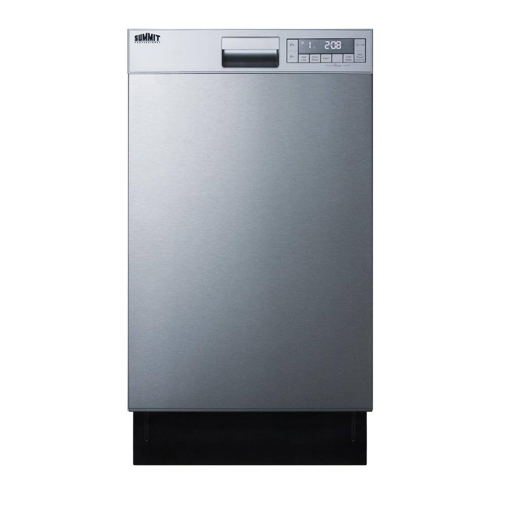 Summit Appliance 18 in. Stainless Steel Front Control Dishwasher, ADA Compliant, Silver
