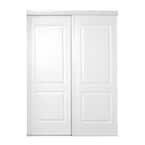 71 in. x 80 in. 108 Series Primed 2 Panel Square Top Design Primed MDF Sliding Door