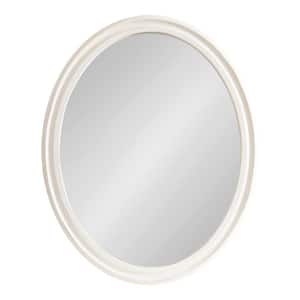 Mansell 24.00 in. W x 30.00 in. H White Oval Rustic Framed Decorative Wall Mirror