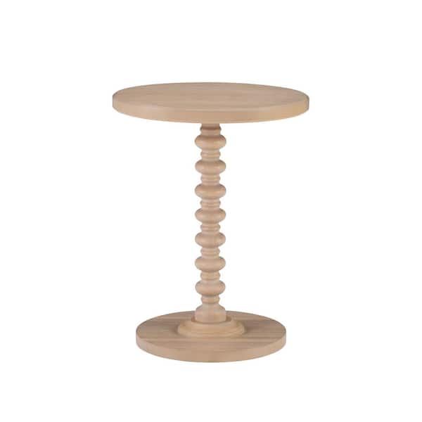 Spencer 17 in. Natural Brown Round Wood End Table