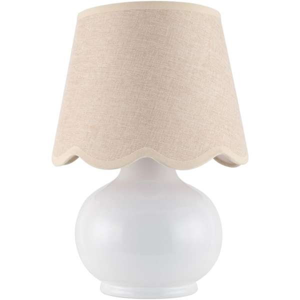 Stella Diminuta White/Pink Cottage 13.8 in. Indoor Accent Table Lamp