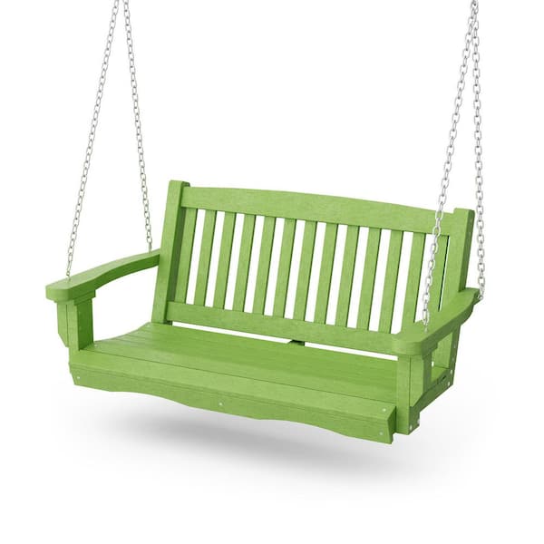 Wildridge Classic 2-Person Lime Green Plastic Mission Porch Swing