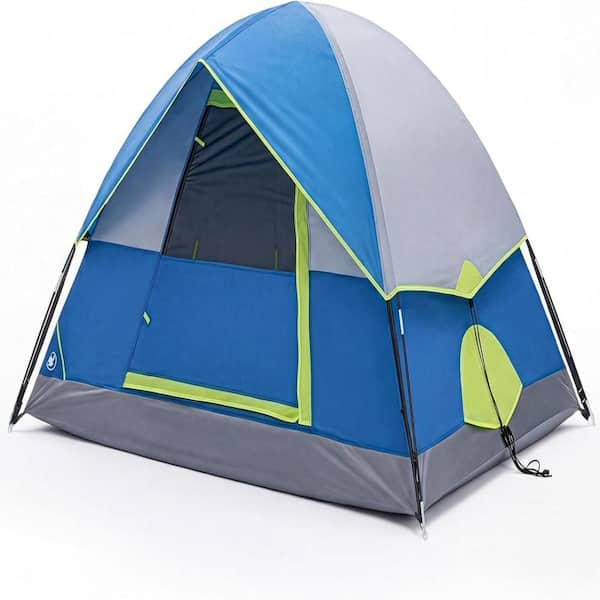Costway 8.5 ft. x 7.3 ft. Blue 4 Person Instant Pop-up Camping