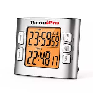 TM02W Digital Kitchen Timer with Adjustable Loud Alarm and Backlight LCD Big Digits