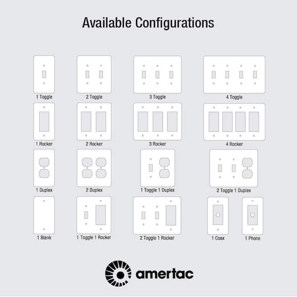 AMERELLE Elly 3 Gang 2-Toggle and 1-Rocker Composite Wall Plate