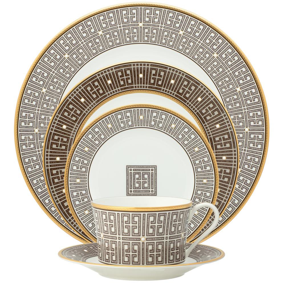Noritake Infinity Bronze Bone China 12Piece Dinnerware Set, Service