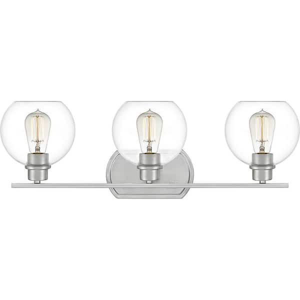 Quoizel Pruitt 3-Light Brushed Nickel Vanity Light