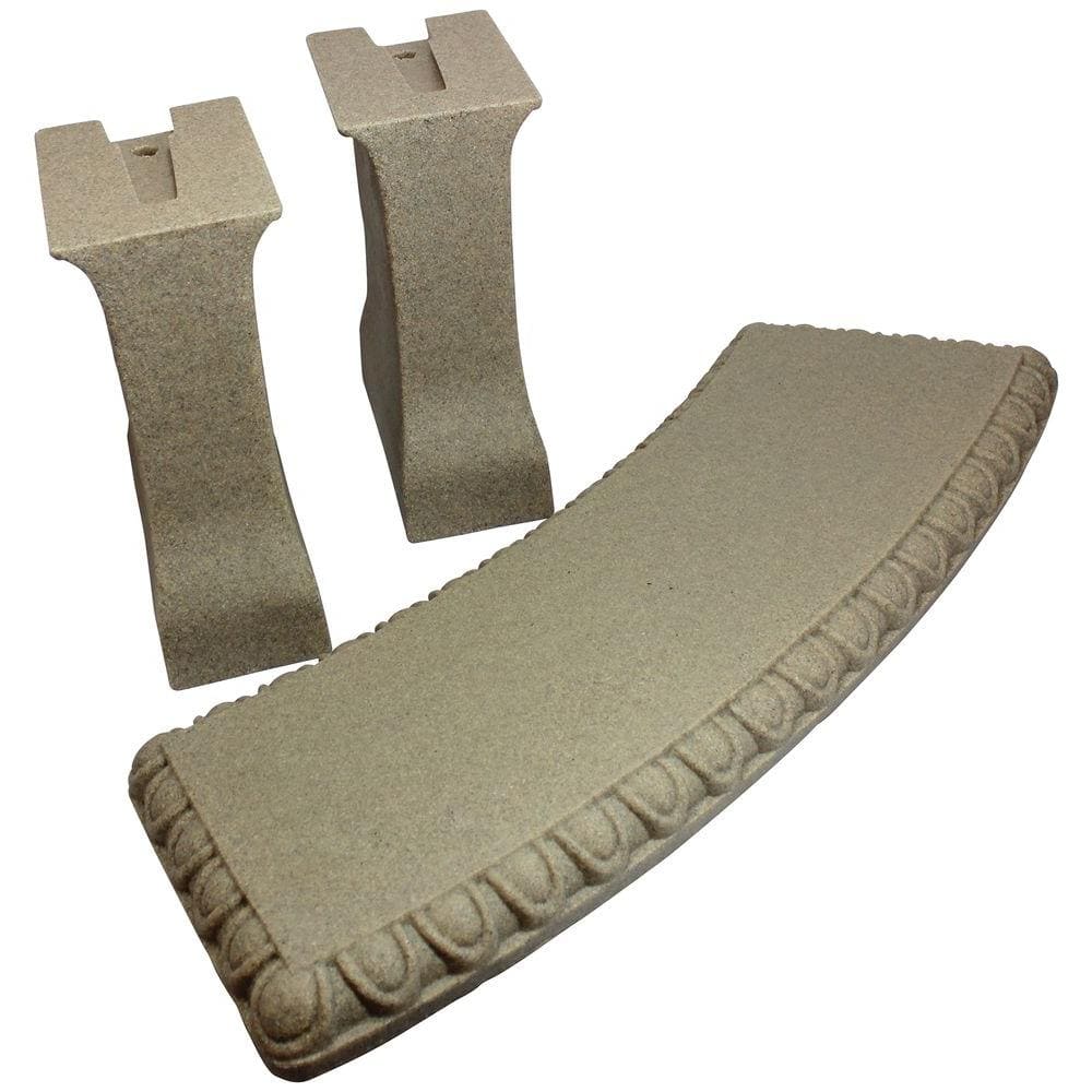 Sandstone Resin Garden Bench with Scalloped Design