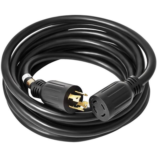 50 ft. 30 Amp Generator Extension Cord SJTW 10 AWG 4-Prong NEMA L14-30P 125/250-Volt Heavy Duty w/ Twist Lock Connector