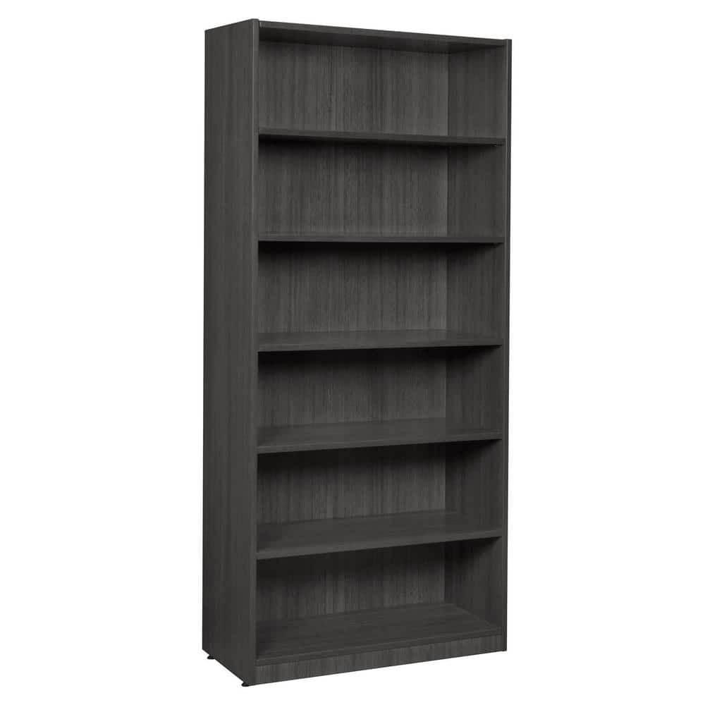 Regency Magons 71 in. H Ash Grey Wood 6-Shelf High Standard Bookcase ...