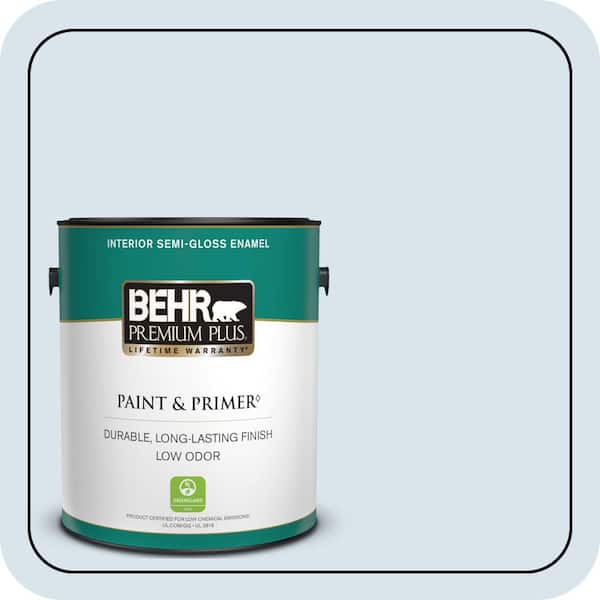 BEHR PREMIUM PLUS 1 gal. #570C-1 Arctic Shadow Semi-Gloss Enamel Low Odor Interior Paint & Primer