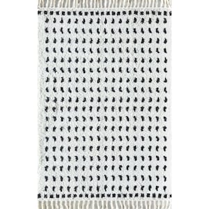 Calm Creation Dots Modern White 5 ft. x 7 ft. Area Rug