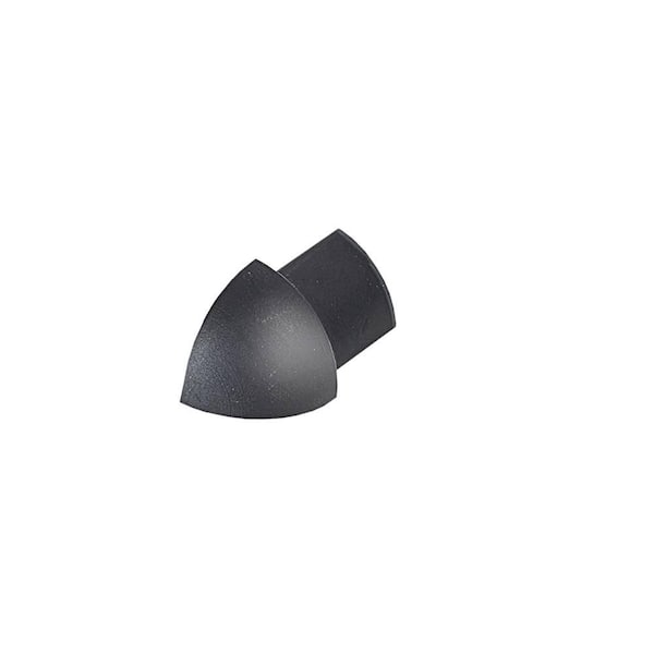 DURAL Durondell 5/16 in. Round Edge Int Crnr Aluminum Anodized Matte Black Molding and Transition Trim