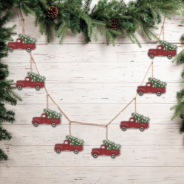 SULLIVANS 72 in. Red Wooden Bead Garland GD1450 - The Home Depot