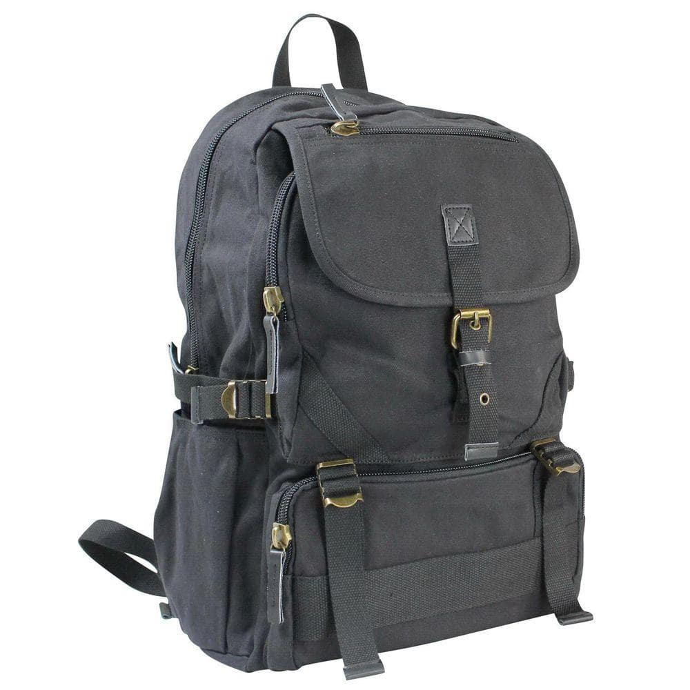 19 in. H Black Mountain Hiking Sport Canvas Backpack