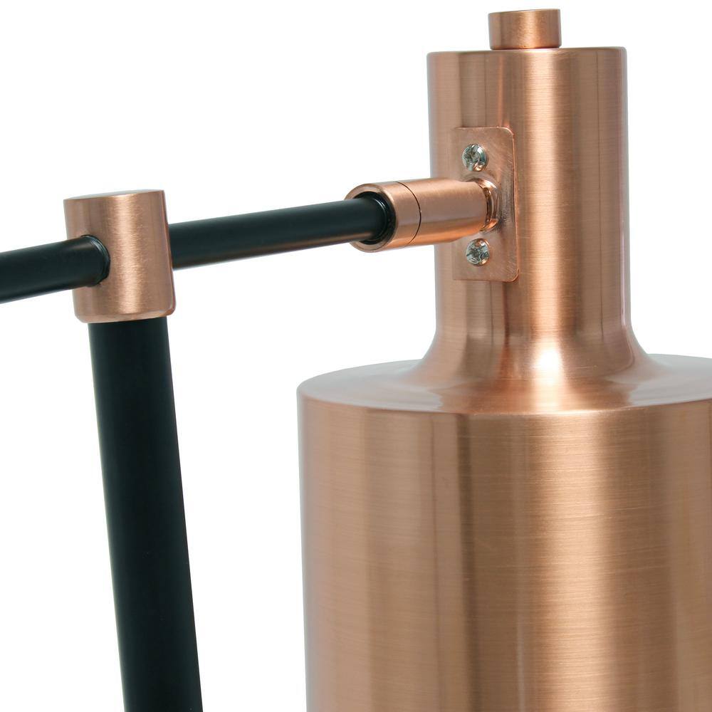 Rose Gold and Black Metal Bedside Table Lamp