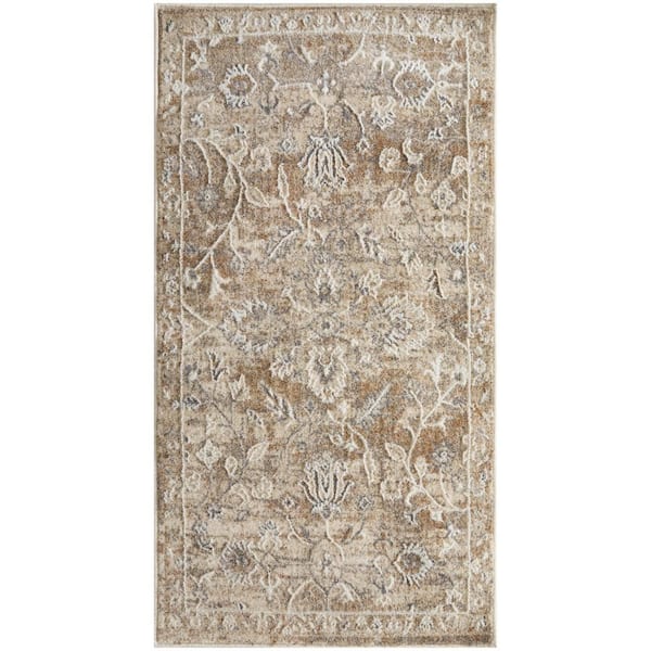 Harbor Beige 2 ft. x 4 ft. Floral Traditional Area Rug