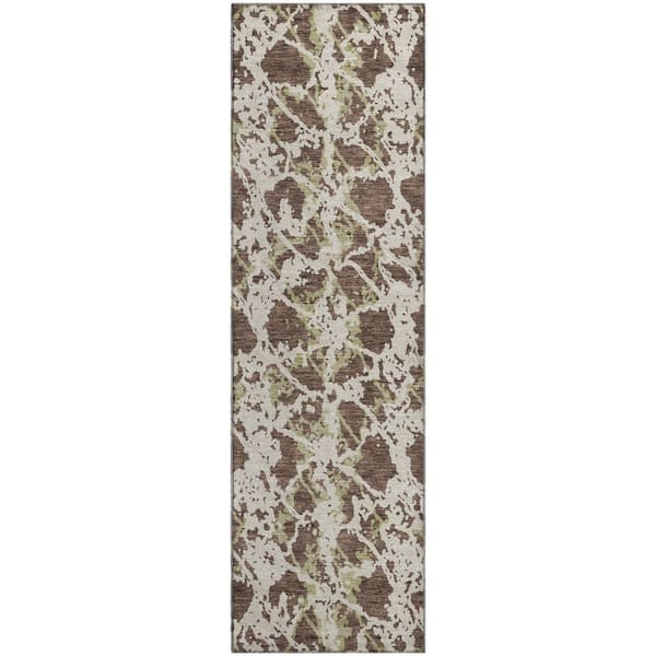 Addison Rugs Mayfield Premium Machine Washable Abstract AMF969 Brown 2 ft. 3 in. x 7 ft. 6 in. Runner Rug
