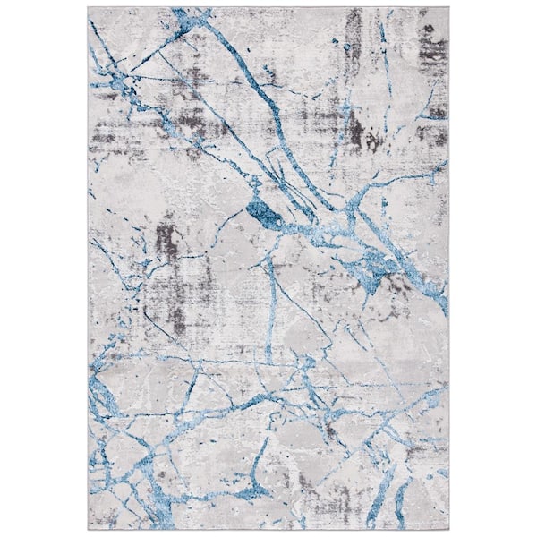 SAFAVIEH Amelia Gray/Blue 6 ft. x 9 ft. Abstract Distressed Area Rug