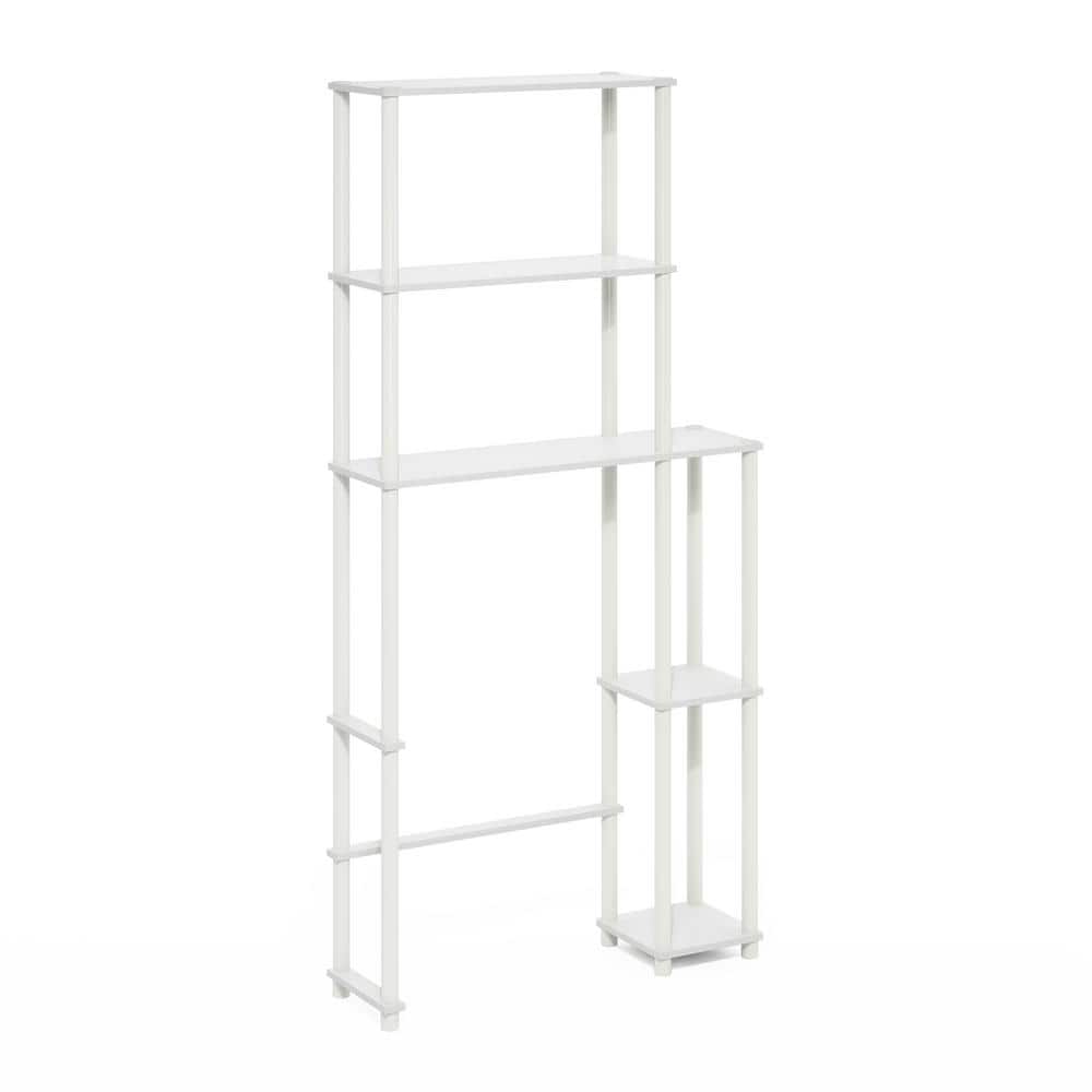 Furinno Turn-N-Tube White/White 65.1 in.H Storage Cabinet Toilet Space Saver with 5 Shelves