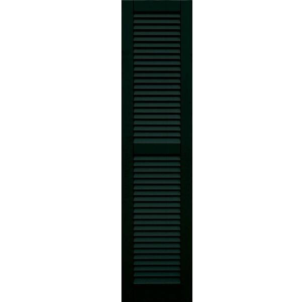 Winworks Wood Composite 15 in. x 64 in. Louvered Shutters Pair #654 Rookwood Shutter Green