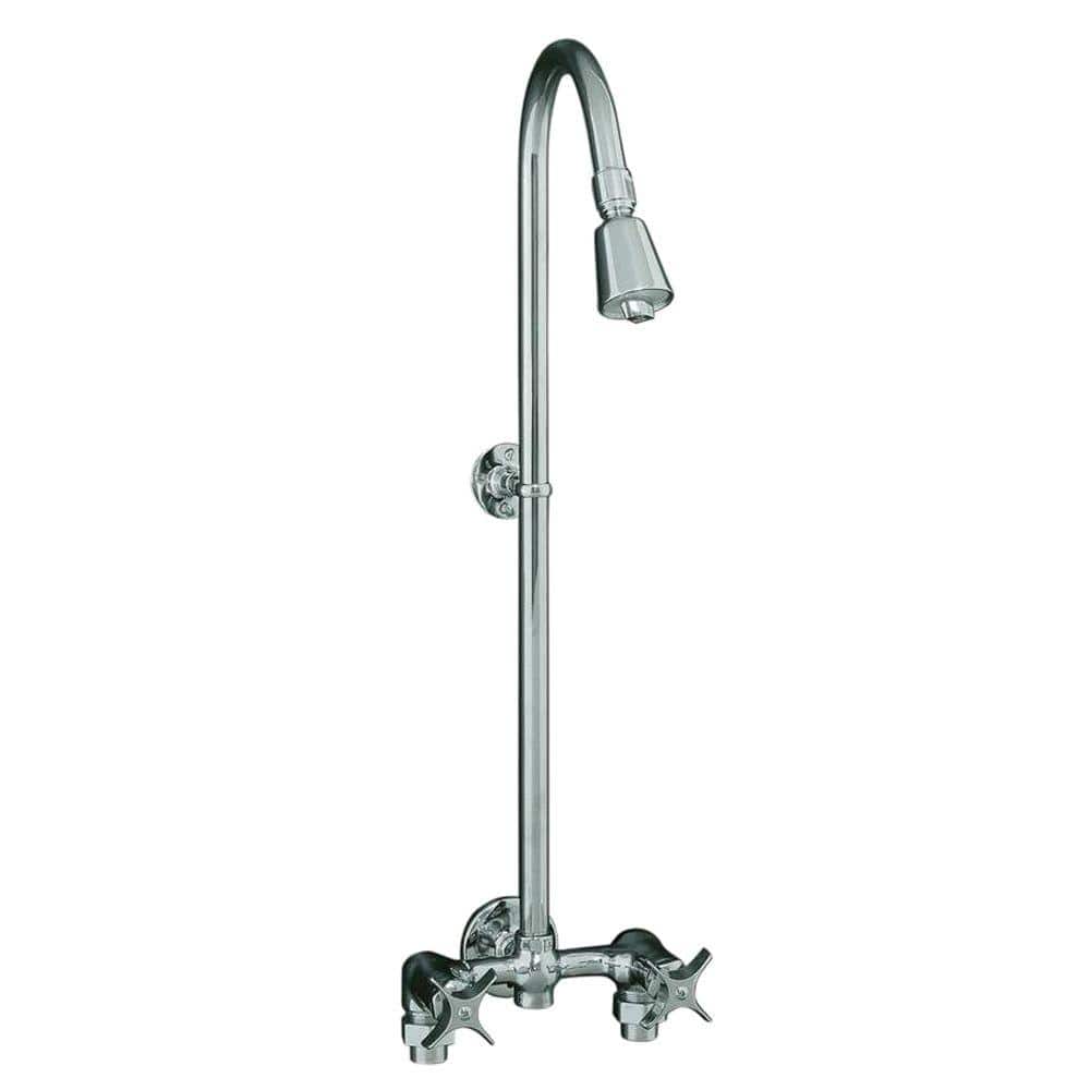 2 Handle 1 Spray Outdoor Exposed Shower Faucet Chrome Plated Brass Valve Bath for sale online 